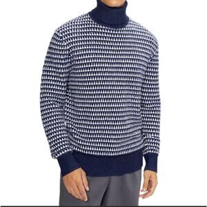 Ted Baker NWT Navy Blue Riber Roll Neck Wool Jumper Turtleneck Sweater Sz 6 XXL